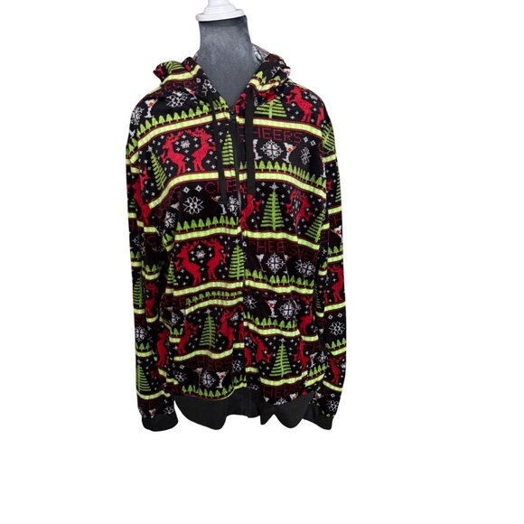 Christmas Themed Zip Up Hoodie Size XL - Picture 2 of 5